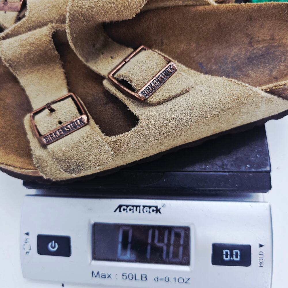 Birkenstock Arizona Soft Footbed Slide Suede Leather Sandal Taupe Women's 9 - Picture 9 of 9